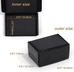 6X4X3 Black Small Shipping Boxes, 20 Packs Corrugated Cardboard Mailer Boxes for