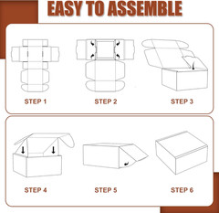Shipping Boxes 8X6X2 Inches,25 Pack Medium Corrugated Cardboard Mailer Box for M