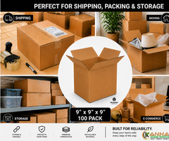 9x9x9 100 Boxes Corrugated Shipping Heavy Duty Moving Storage Packing Cardboard