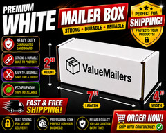 50 – 7x4x2 White Corrugated Shipping Mailer Packing Box Boxes