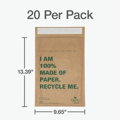 Quality Park 8 x 13 Curbside Recyclable Mailers, Brown Kraft Paper Padded Mai…
