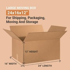 AVIDITI Shipping Boxes Large 24L x 16W x 12H, 10-Pack | Corrugated Cardboard Box