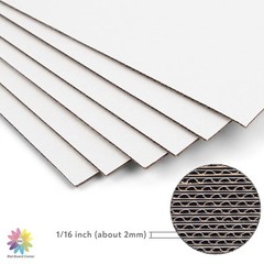 Corrugated Cardboard Sheets 4X6 100 Pack 1/16″ Thick White Mailing Backing