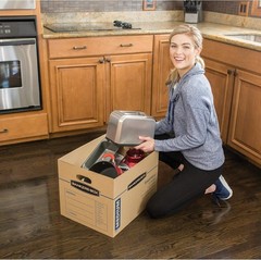 Medium Classic Moving Boxes, 20-Pack Tape-Free Assembly, Lidded Boxes