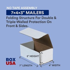 Brand New Shipping Box Small 7x4x3 White Durable