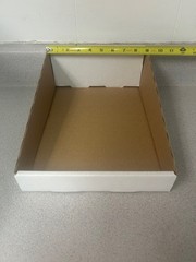 CORRUGATED CARDBOARD DISPLAY TRAY, WHITE, 9″ x 12″ , (30 PACK)