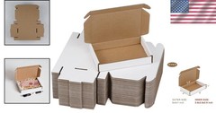 Sturdy 50 Pack 6x4x1 White Cardboard Boxes – Perfect for Small Item Shipping