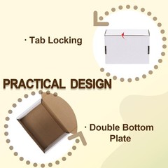 6X4X3 Shipping Boxes Set of 30, 6X4X3 White Corrugated Cardboard Box for Pack…
