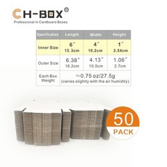 50 Pack 6x4x1” Small Shipping Boxes, Corrugated Cardboard Mailers for