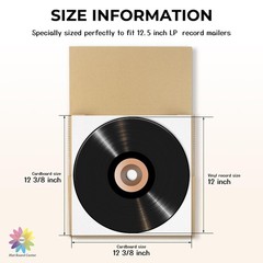 50 Pack 12-3/8 inch Vinyl LP Record Mailer Insert Pads Corrugated Sheets