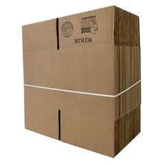 UOFFICE 25 Corrugated Boxes 14 x 14 x 14″ Cube Cardboard Shipping Box Cartons