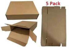 Lot of 5 Boxes 12″ x 10″ x 3″ Corrugated Cardboard Security Shipping Box New