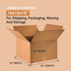 TAPE LOGIC 16 x 16 x 10 Corrugated Cardboard Boxes Medium 16″L x 16″W x 10″H