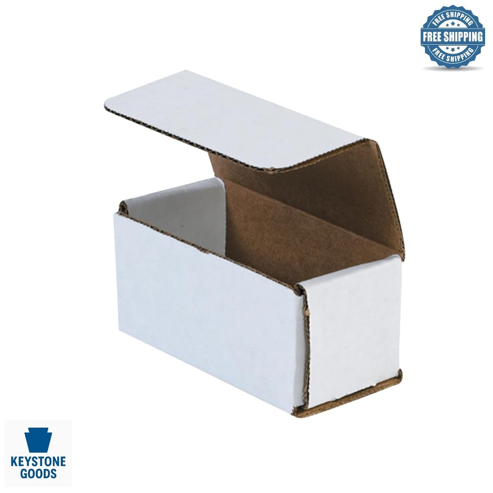 50 Pack White Corrugated Mailing Boxes 4x2x2