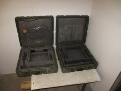 Hard Case Hinged Single Lid 23x22x7 Rotomolded Plastic Green Heavy Duty