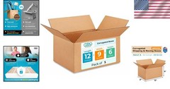 New Medium Moving & Shipping Box – 12x9x6 Inches, 5-Pack, Extra Strength 200 …