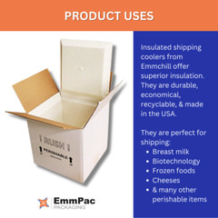 SF16A Insulated Shipping Cooler, 16″ x 12″ x 12″ (Inner 13 x 9 x 9) w/ 2 packs