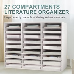 SONGWAY Desk Paper Storage Organizer – Literature Organizer, 27 Compartments …