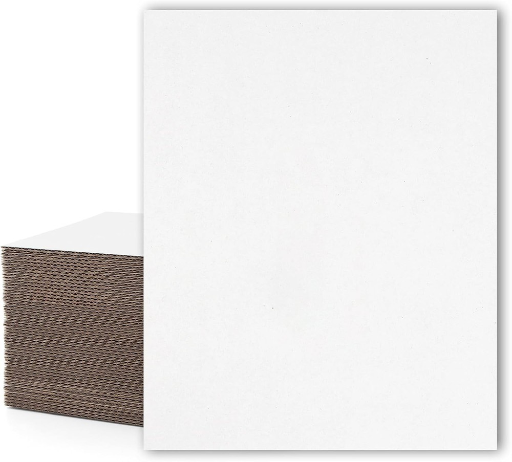 Mat Board Center, 50 Pack 16X20 Corrugated Cardboard Sheets, 1/16 inch thick,…
