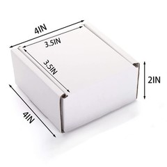 75 PCS 4x4x2 Inch Oyster White Corrugated Mailer Shipping Box Small Cardboard