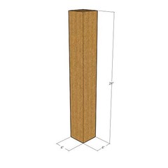 5 4x4x28 Kraft Brown Corrugated Shipping Boxes 32 ECT Single-Wall New
