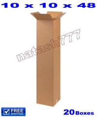 20 – 10x10x48 Cardboard Boxes 32-ECT Mailing Packing Shipping Corrugated Carton