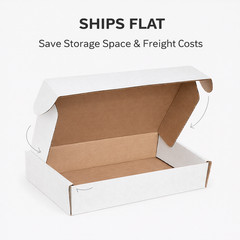 15 1/8 x 11 1/8 x 3 White Literature Mailer Boxes ECT-32 Corrugated Case of 50