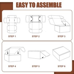 8x6x2″ Corrugated Cardboard Mailer Box 25-Pack for Mailing Packing Storage