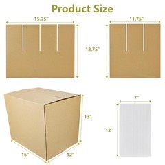 5 Sets Moving Boxes with Divider Kits,16 x 12 x 13 Inch Glassware Dish Packin…