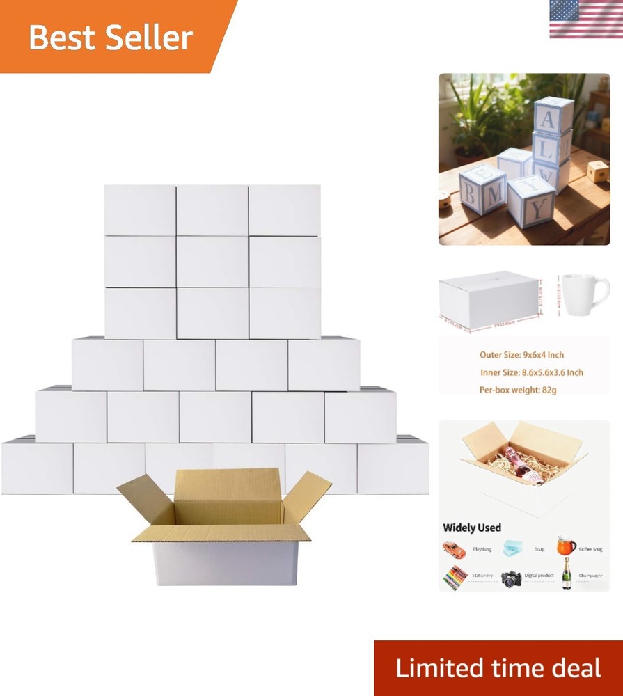 Brand New Shipping Box 9x6x4 White Cardboard