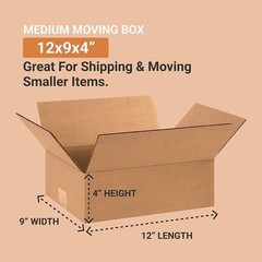 Brand New Shipping Boxes, 12x9x4, Kraft, 25-pack