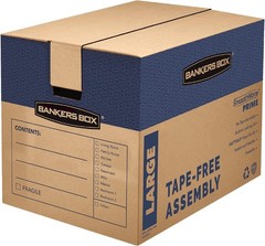 Large Premium Cardboard Boxes, 6-Pack Tape-Free Assembly, Lid Included