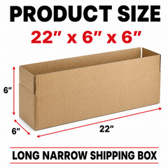 100 Boxes 22x6x6″ Long Corrugated Shipping Boxes ECT-32 Kraft Packing Cartons