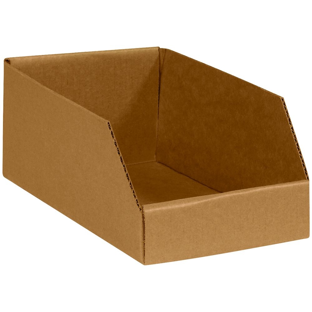 Storage Bins Medium 6″L x 12″W 4 1/2″H 50-Pack Corrugated Cardboard for Packing