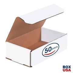 50-Pack White Shipping Boxes 7x4x2″ Crush-Proof