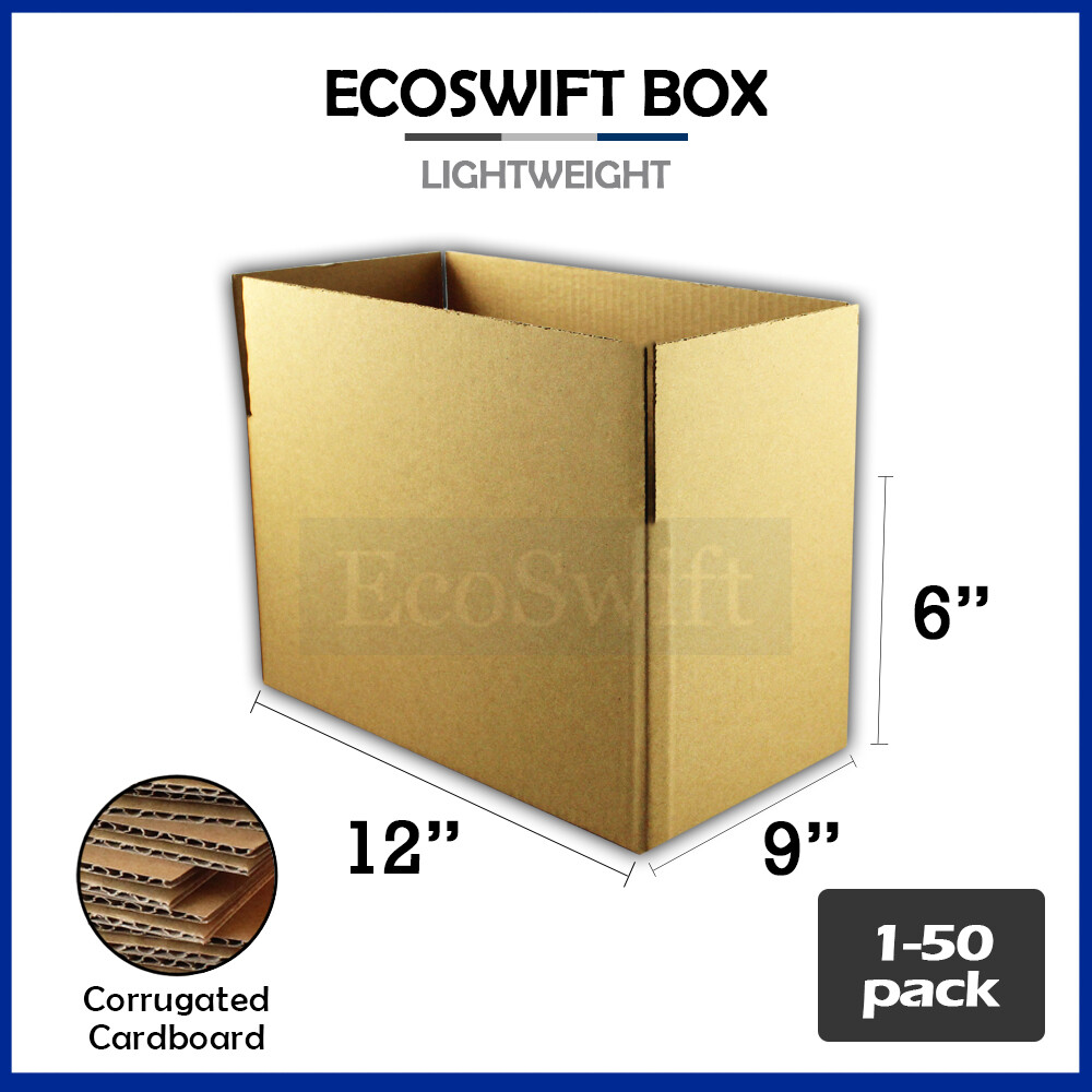 1-50 12x9x6 “EcoSwift” Cardboard Packing Mailing Shipping Corrugated Box Cartons