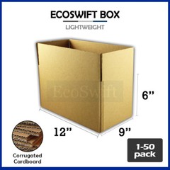 1-50 12x9x6 “EcoSwift” Cardboard Packing Mailing Shipping Corrugated Box Cartons
