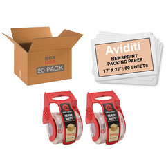 Moving Boxes 18″L X 14″W X 12″H 10-Pack Heavy Duty 2In X 25Yd Packaging