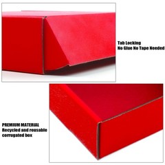 Small Corrugated Cardboard Mailer Shipping Boxes Red 15 Pack 6x6x2 Inch