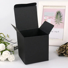 20/50Pcs Square Folding Kraft Paper Box Black White Cardboard Box for Packaging