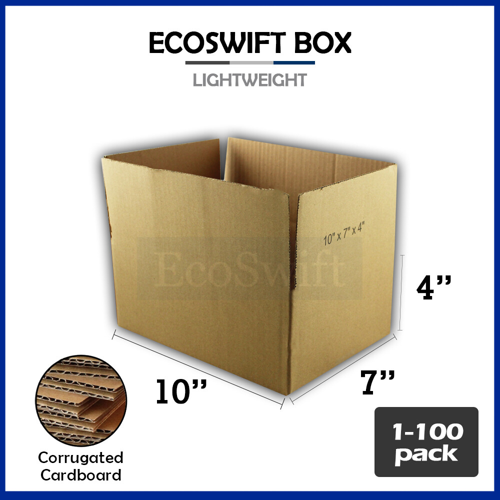 1-100 10x7x4 EcoSwift Cardboard Packing Mailing Shipping Corrugated Box Cartons
