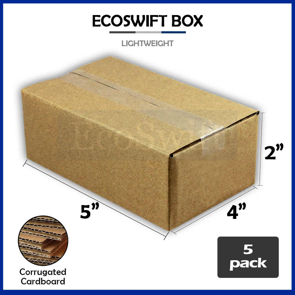 5 5x4x2 EcoSwift Cardboard Packing Moving Shipping Boxes Corrugated Box Cartons