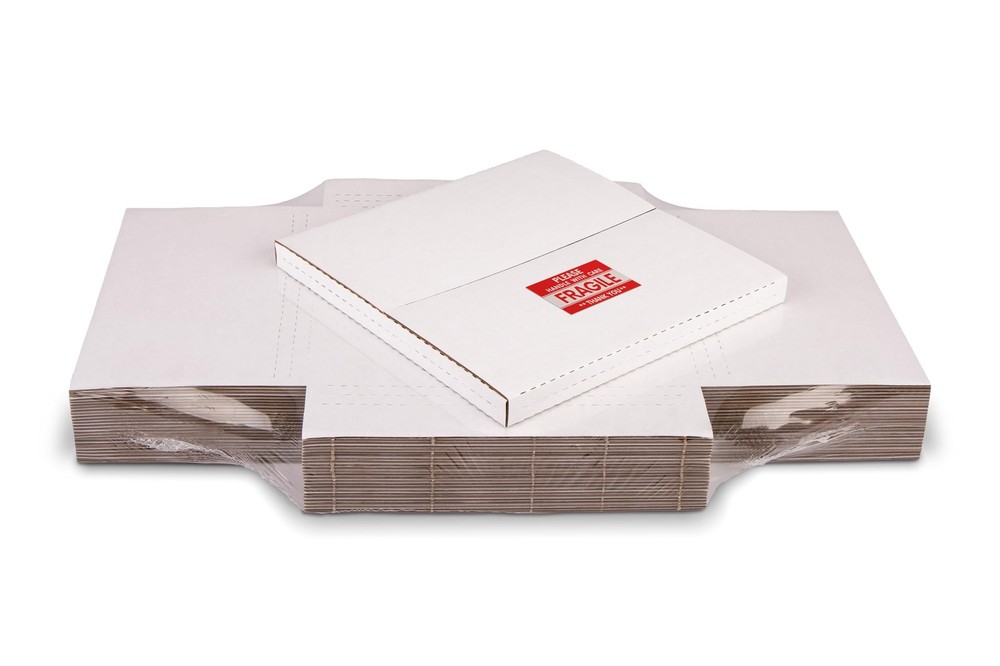 White Vinyl Record Mailers 12.8×12.8×1 in LP Cardboard Boxes