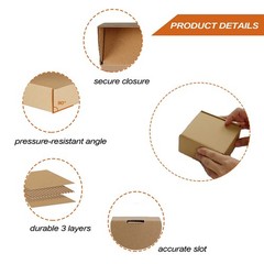 4x4x2 inch Shipping Boxes Bulk 25 Pack Brown, Tab Lock Tuck Top Mailer Boxes …