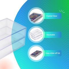 20 Pack Clear Acrylic Card Storage Boxes with Lids – 3 1/2″ L x 2 1/2″ W x