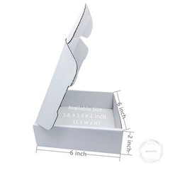 Small White Box 6 x 6 x 2 Inch 50 Pack Recyclable Corrugated Gift Mailers Storag