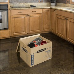 Medium Classic Moving Boxes, 20-Pack Tape-Free Assembly, Lidded Boxes