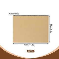 50 PCS 8×12 Inch Brown Corrugated Cardboard Sheets Flat Square Filler Pad