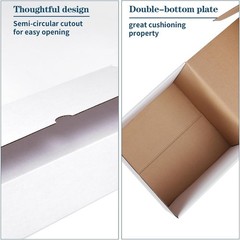 Durable Self-locking White Shipping Boxes 10x8x6 – Perfect for Gifts and Mailing