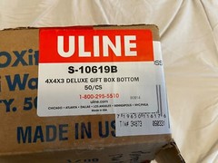 50 U-LINE 4 x 4 x 3″ White Deluxe Gift Box Bottoms S-10619B Uline 10619 Crafts